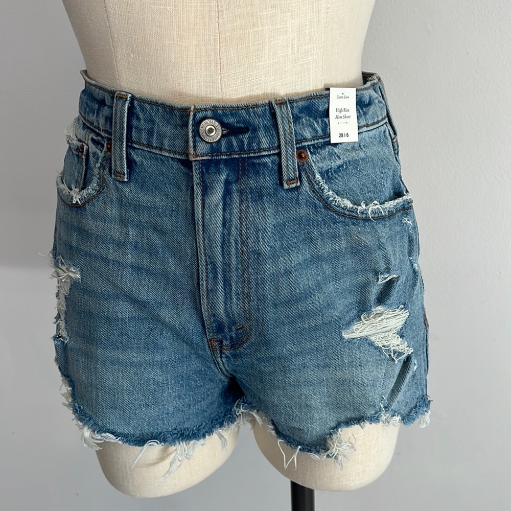 New w tags | Abercrombie and Fitch Curve Love High-Rise Denim Mom Shorts